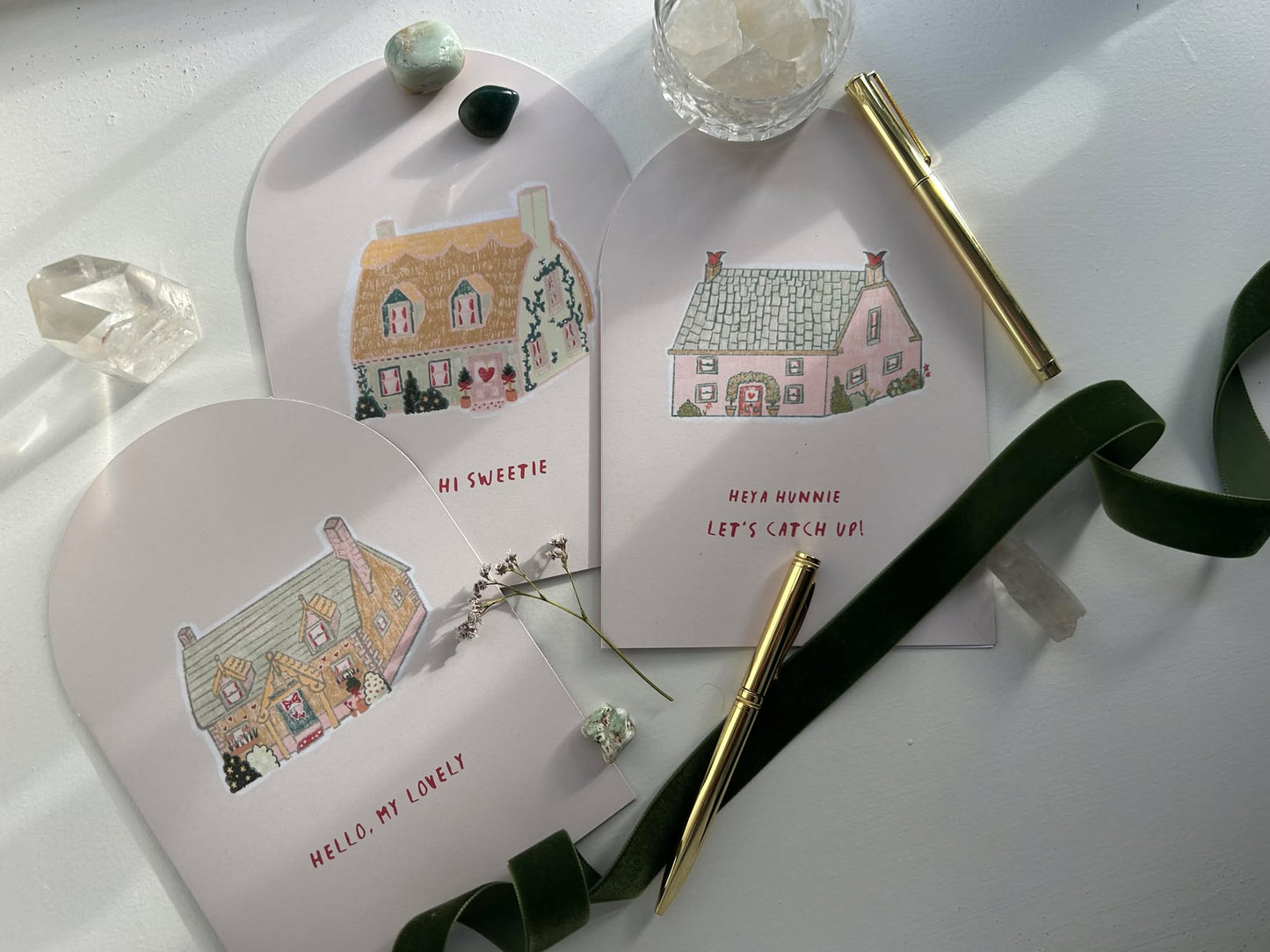 Daffodil Cottage Greeting Card- Cupid's Cottage Collection