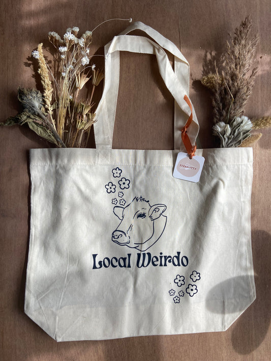 Local Weirdo Cow Tote Bag