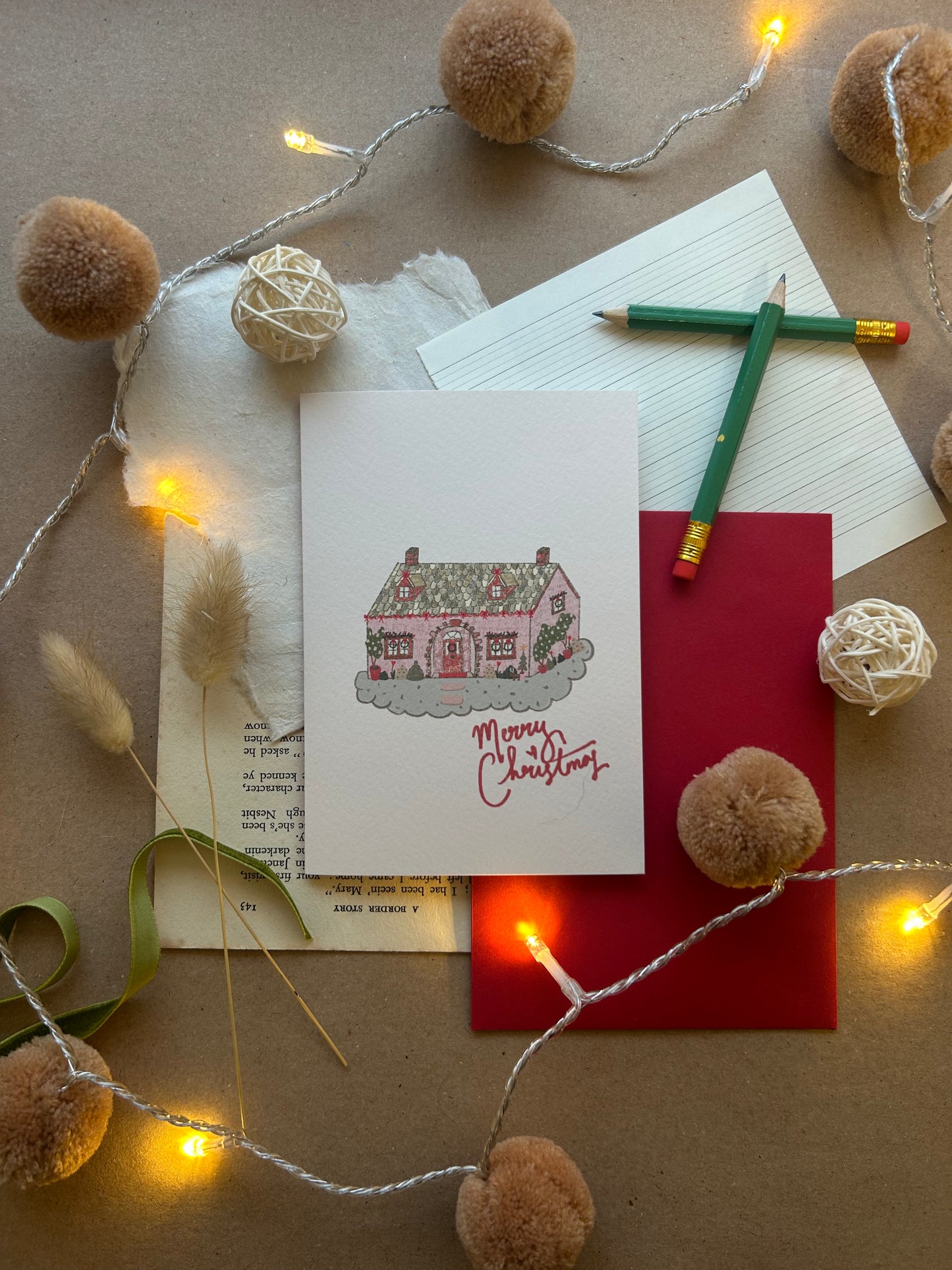 Christmas Cottage Greeting Card- Merry Christmas