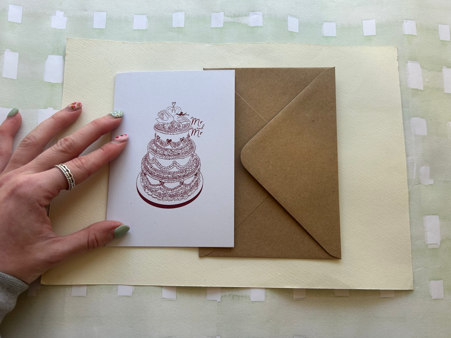 Vintage Cake Mr & Mr Greeting Card