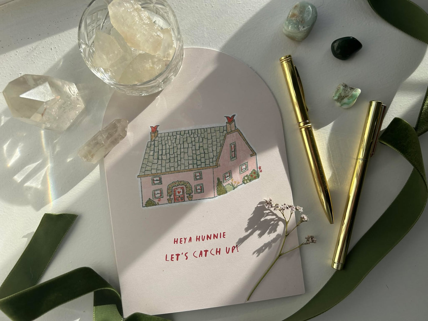 The Wee Pink Cottage Greeting Card- Cupid's Cottage Collection