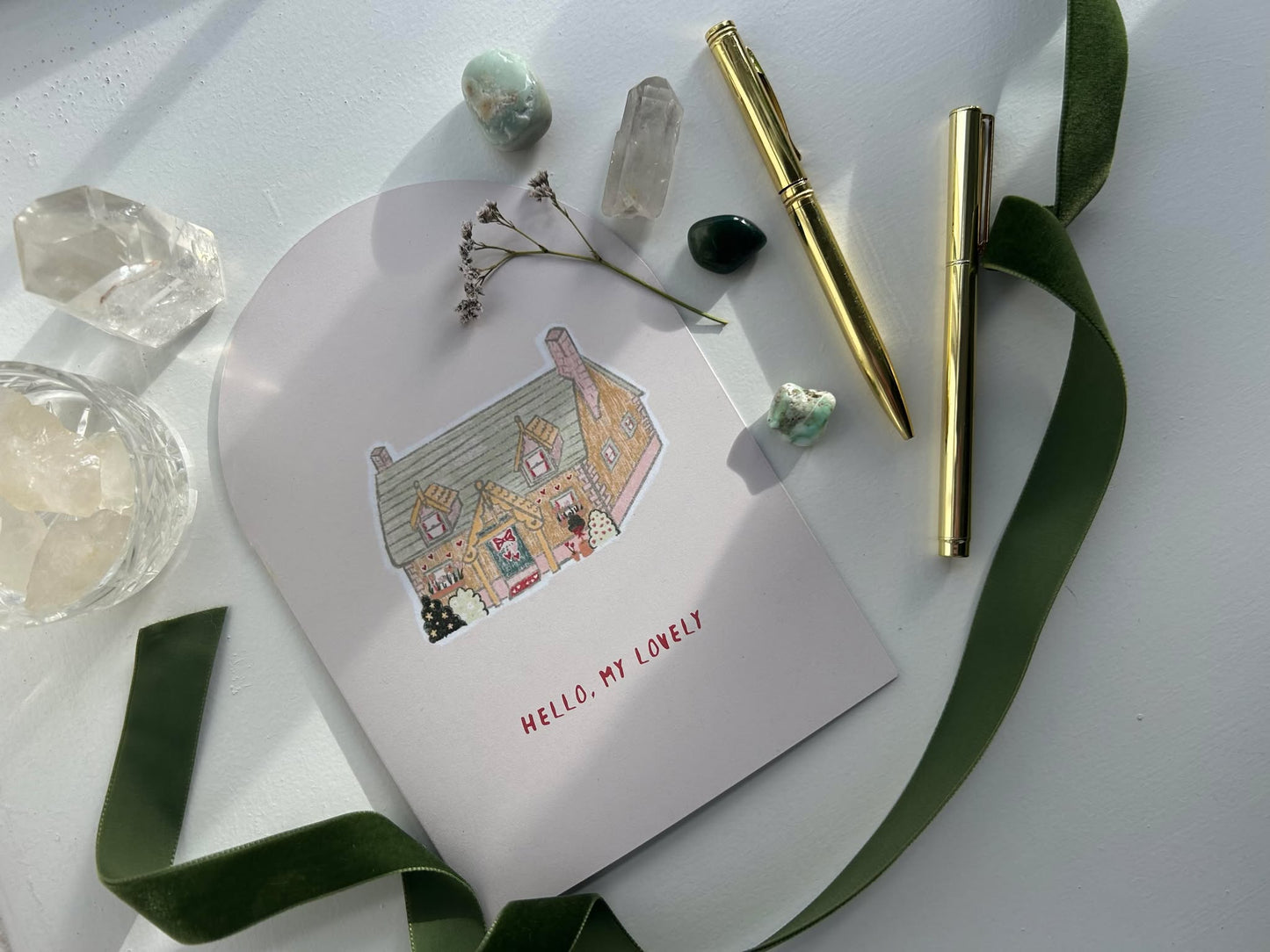 Daffodil Cottage Greeting Card- Cupid's Cottage Collection