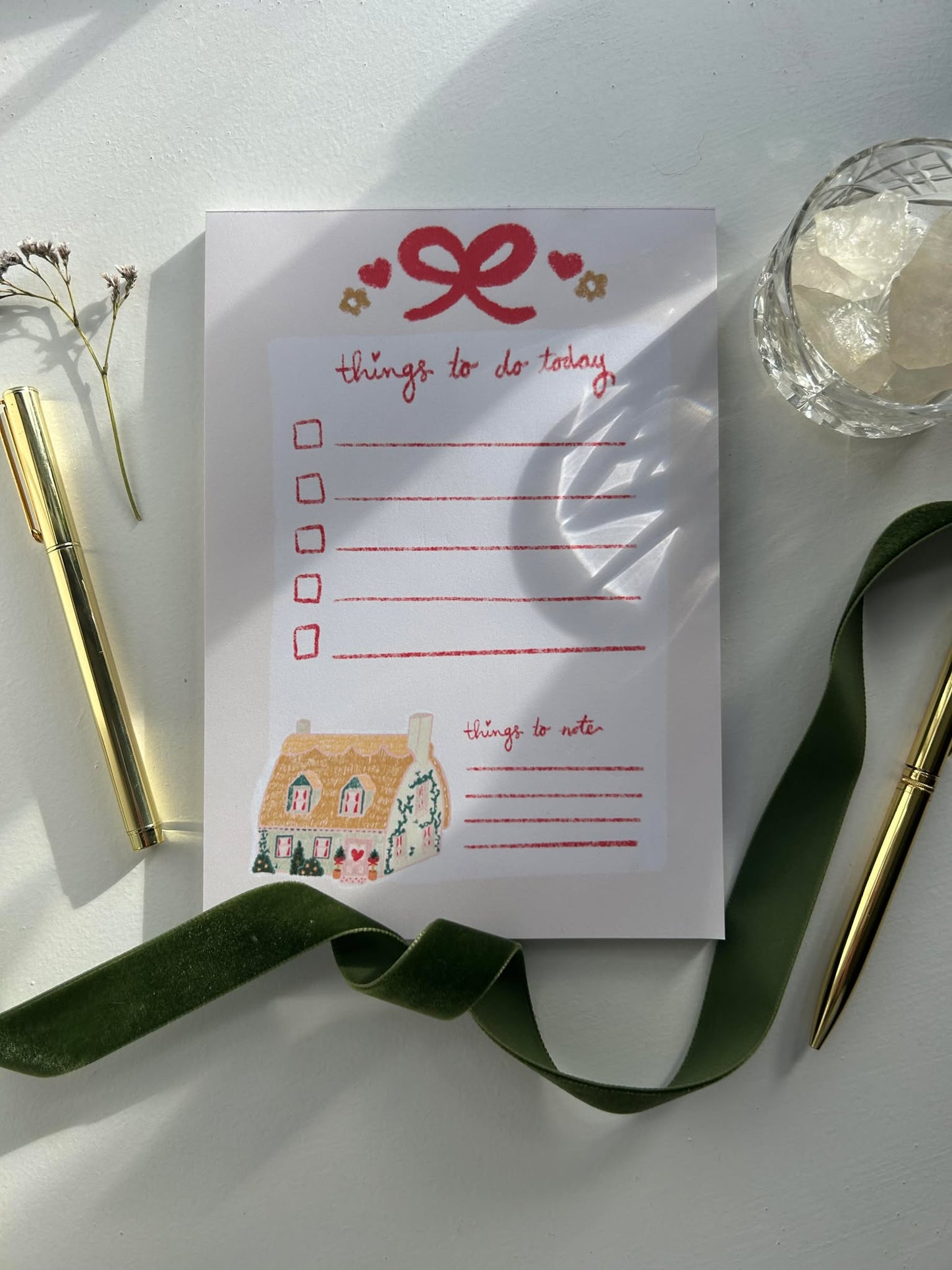 To-Do List Notepad- Cupid's Cottage Collection