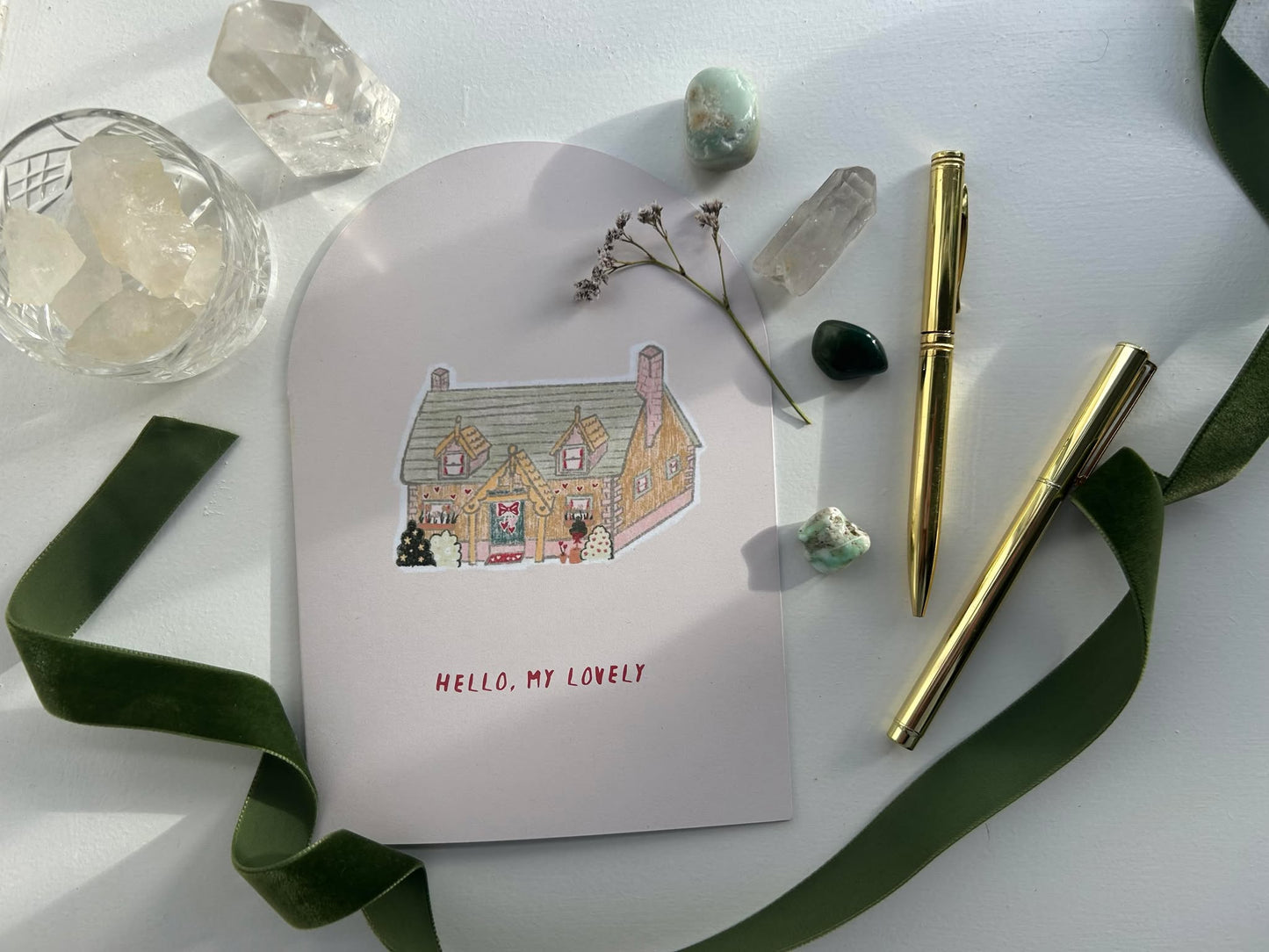Daffodil Cottage Greeting Card- Cupid's Cottage Collection