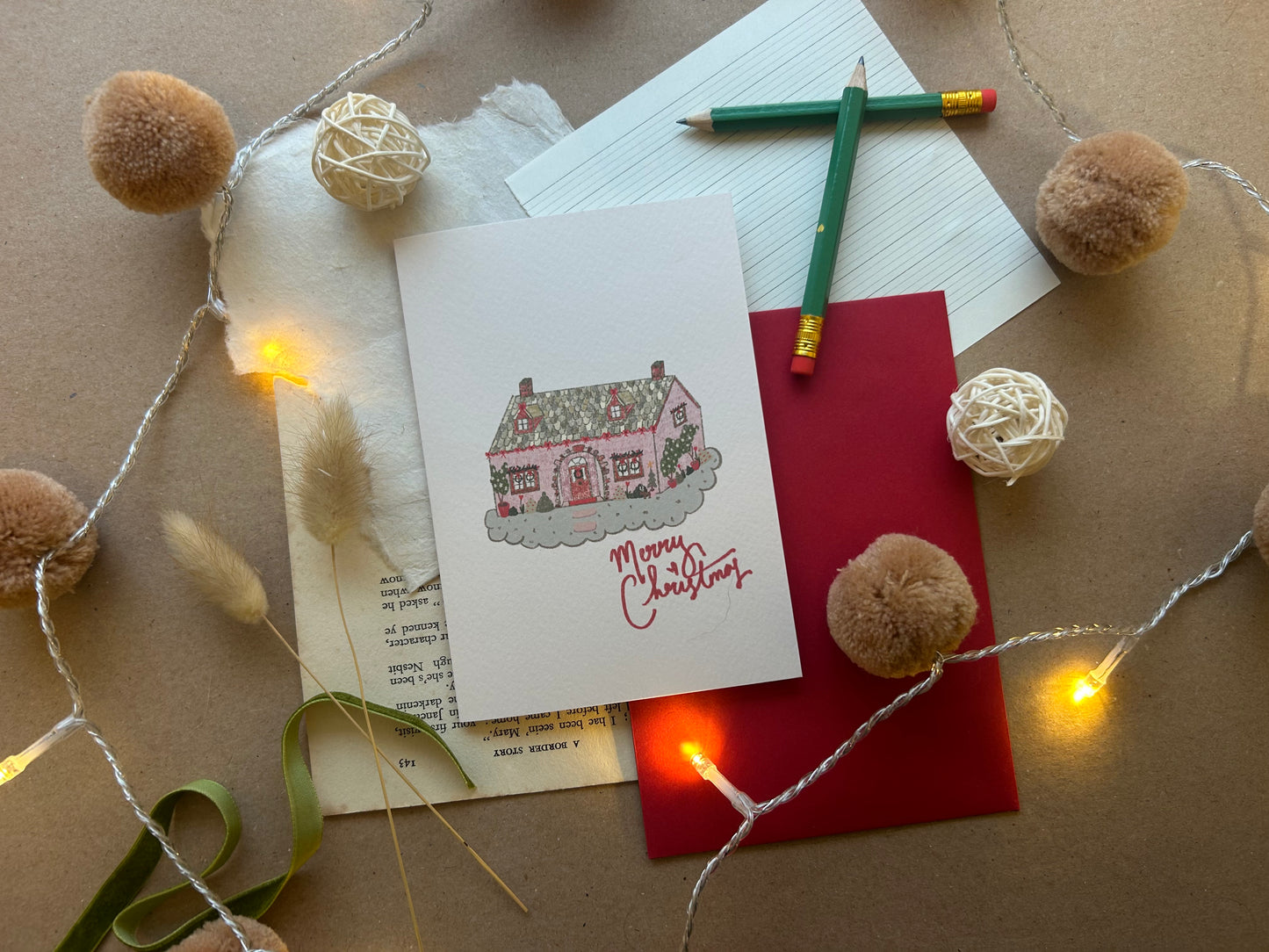 Christmas Cottage Greeting Card- Merry Christmas