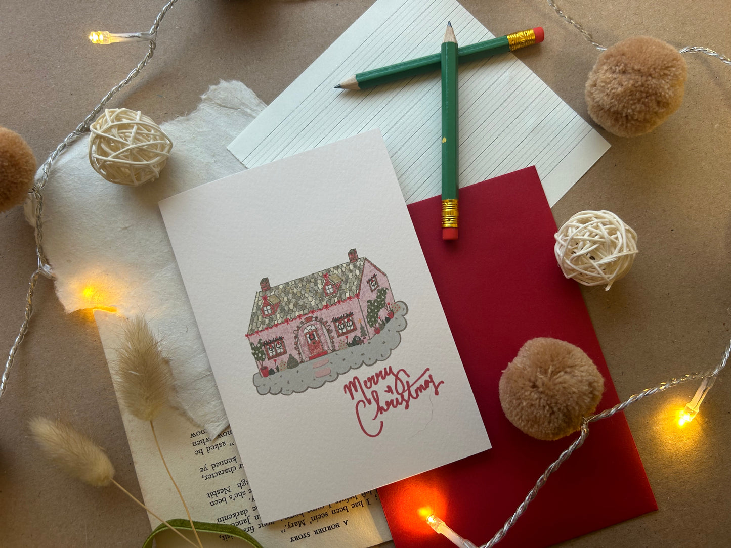 Christmas Cottage Greeting Card- Merry Christmas