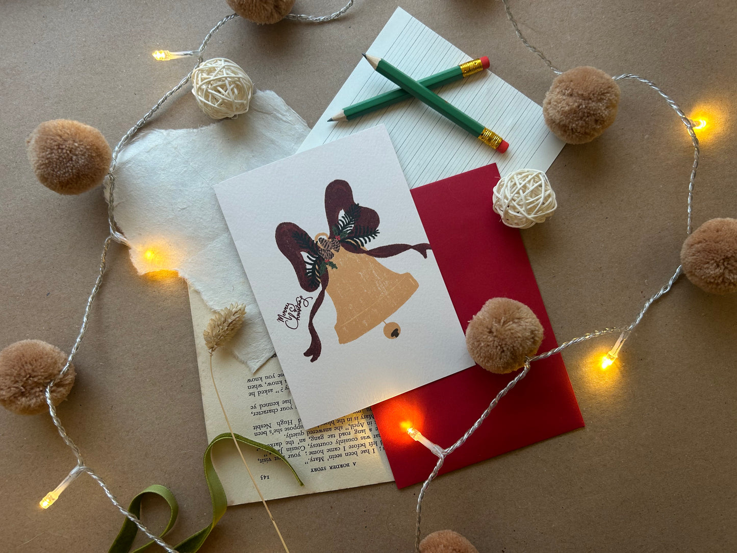 Christmas Cottage Greeting Card- Christmas Bell