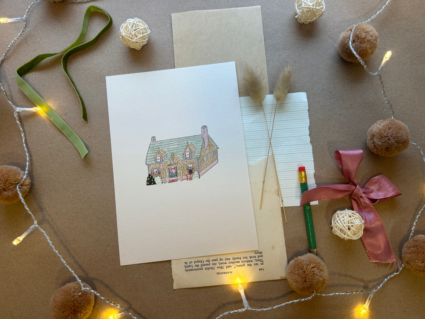 Daffodil Cottage Print A5