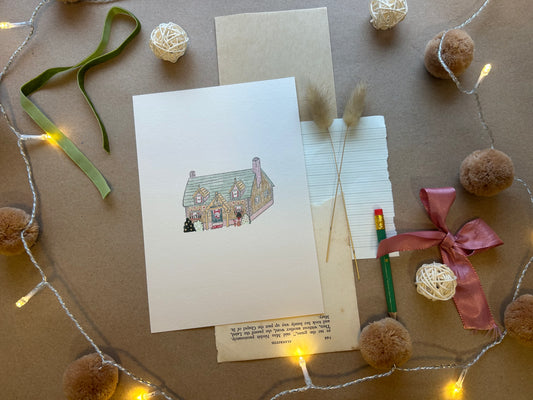 Daffodil Cottage Print A5