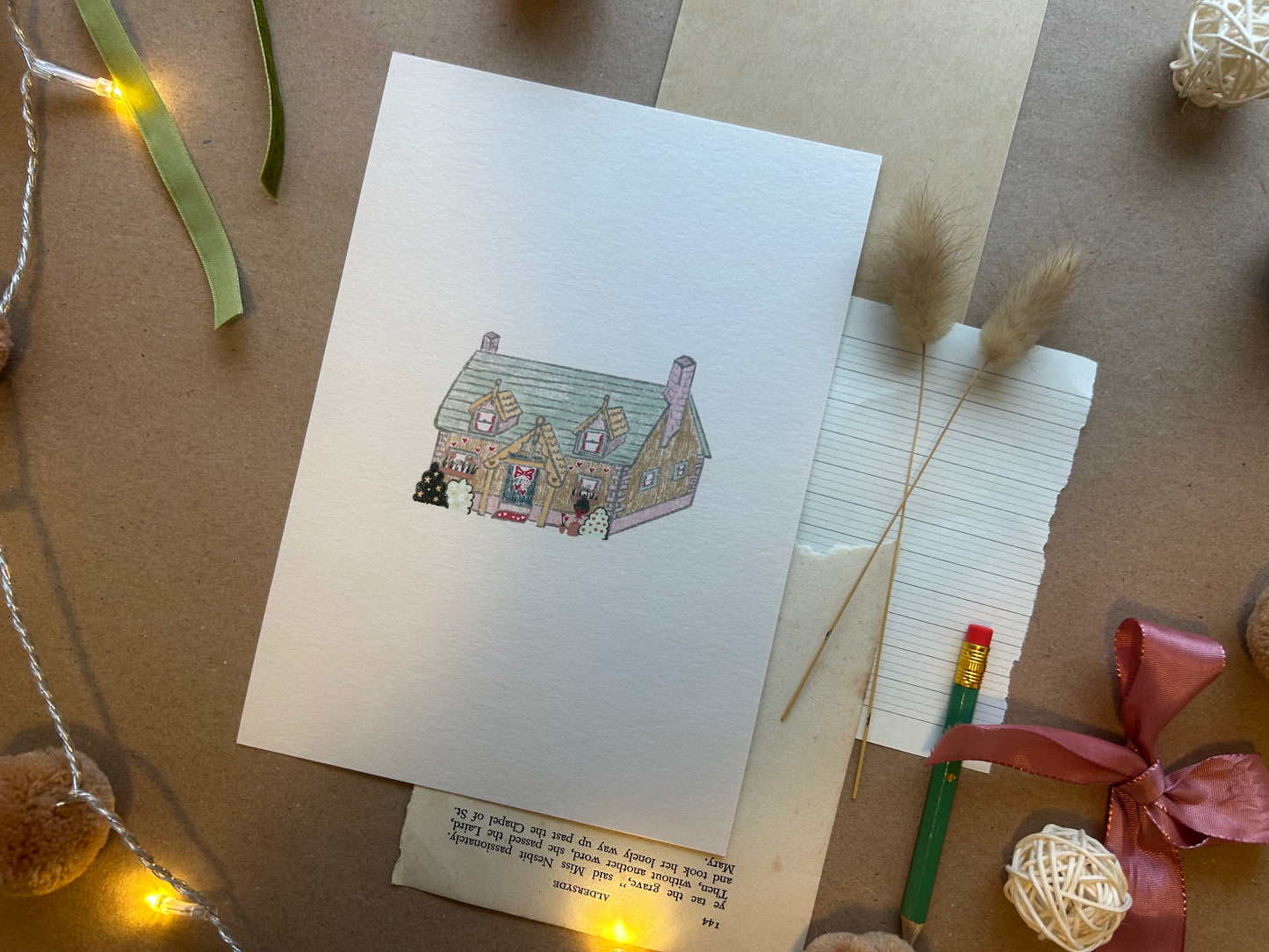 Daffodil Cottage Print A5