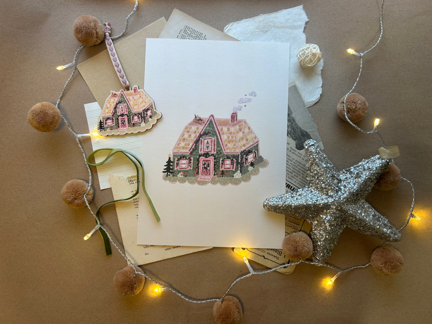 Christmas Cottage Print