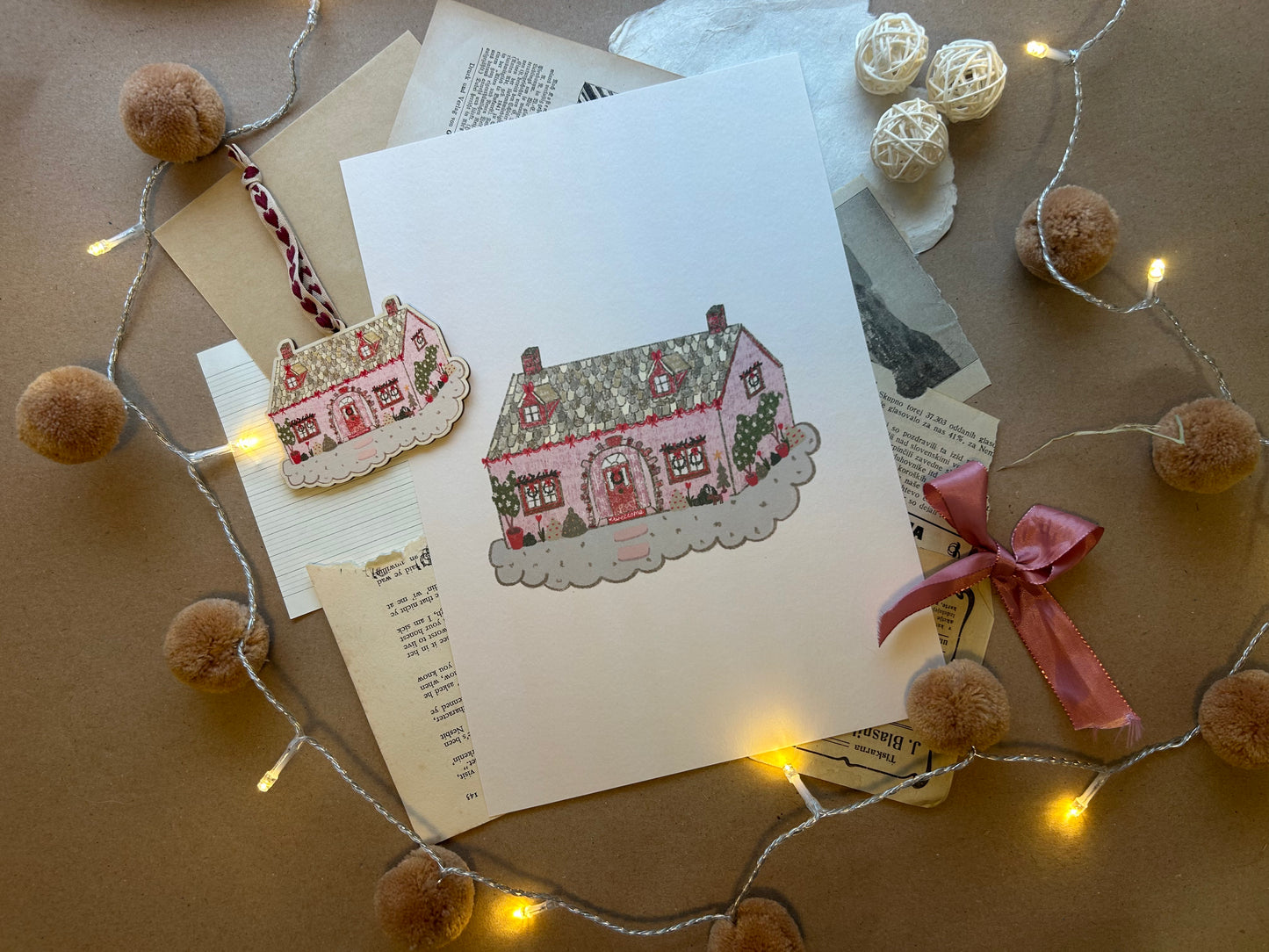 Christmas Cottage Print