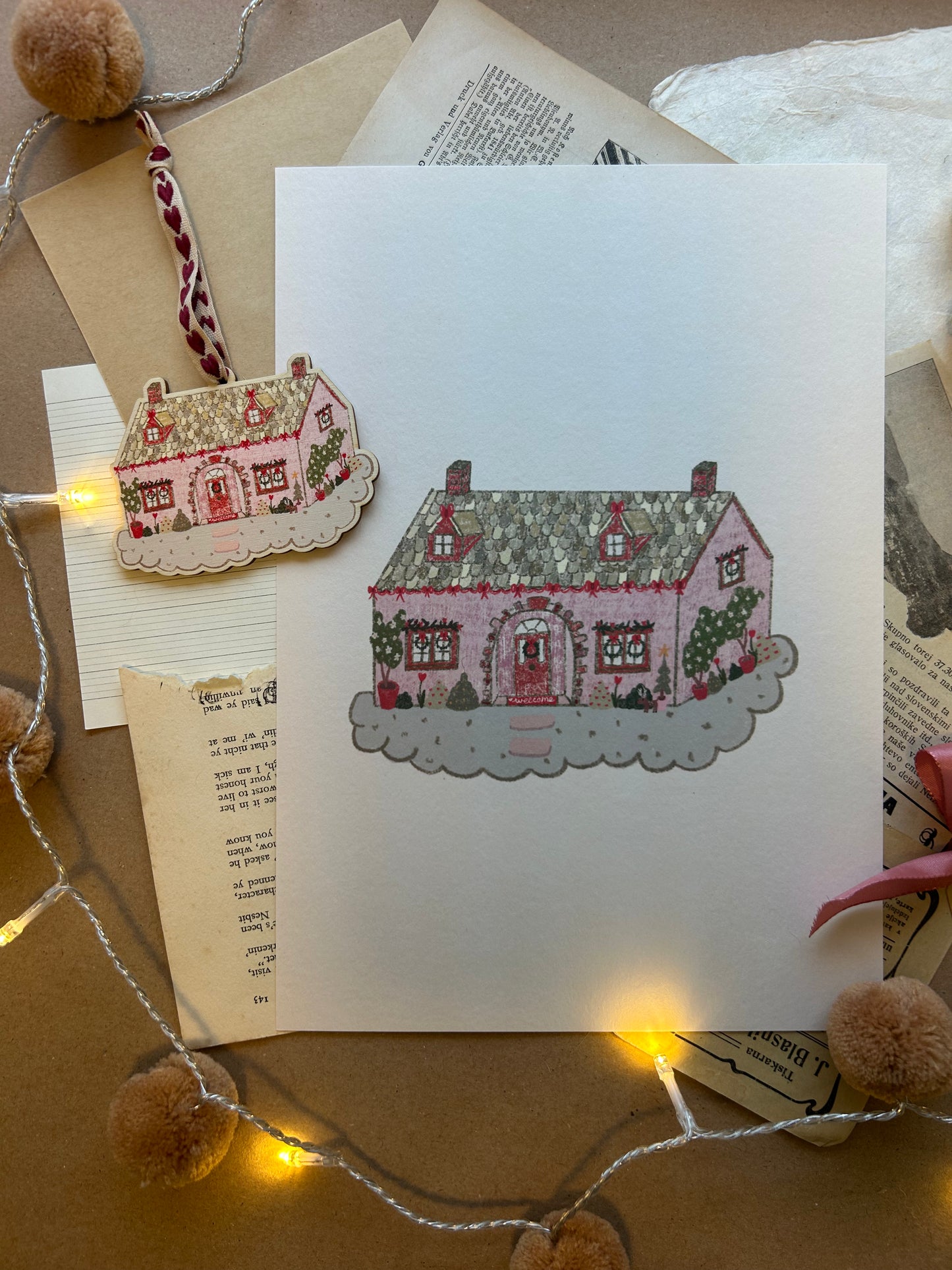 Christmas Cottage Print