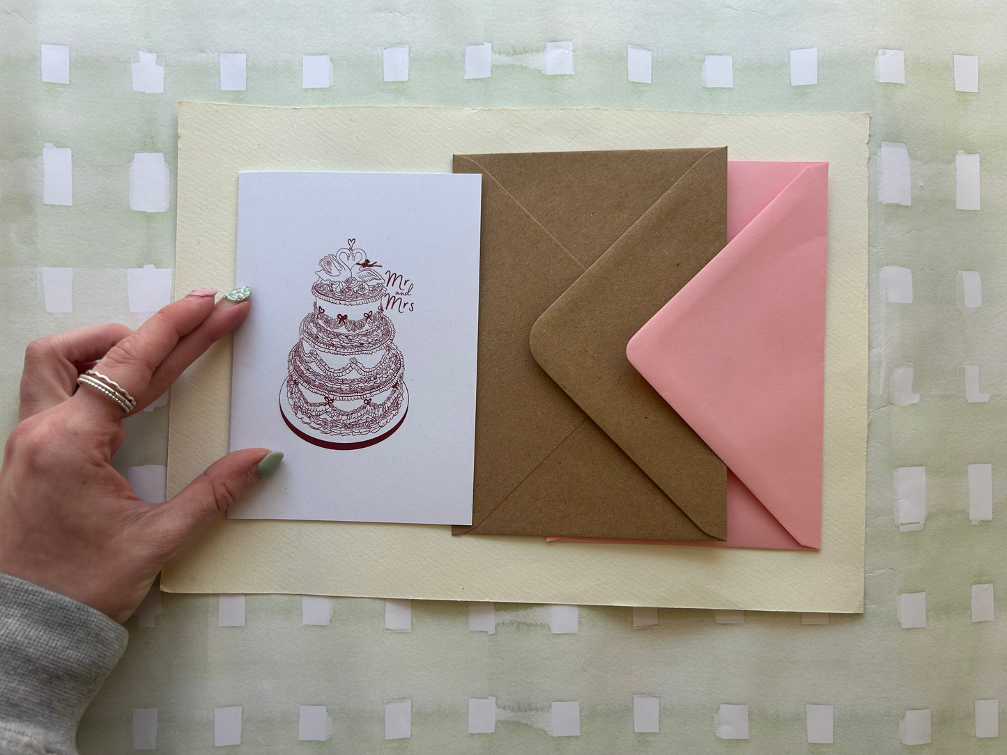 Vintage Cake Mr & Mrs Greeting Card