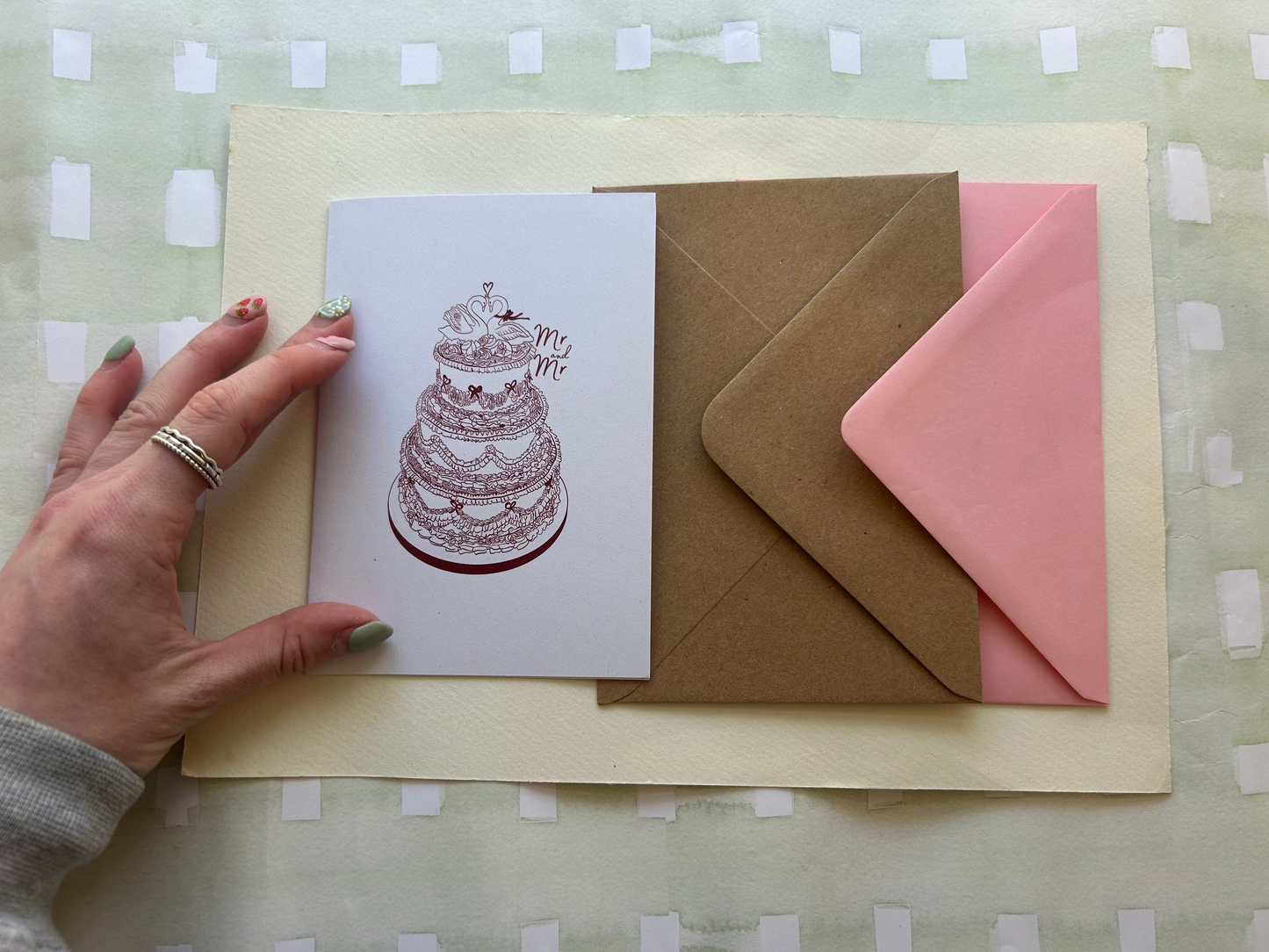 Vintage Cake Mr & Mr Greeting Card