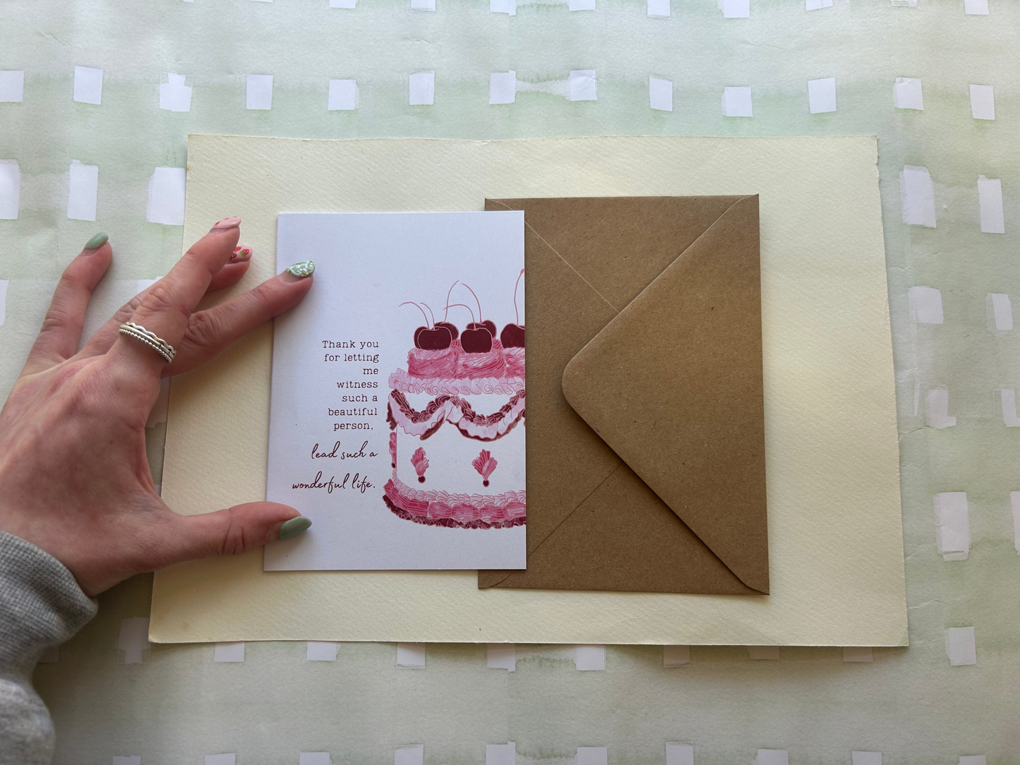 Vintage Cake Thank You Greeting Card